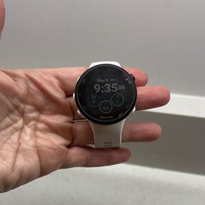 Garmin Silver and White Smartwatch